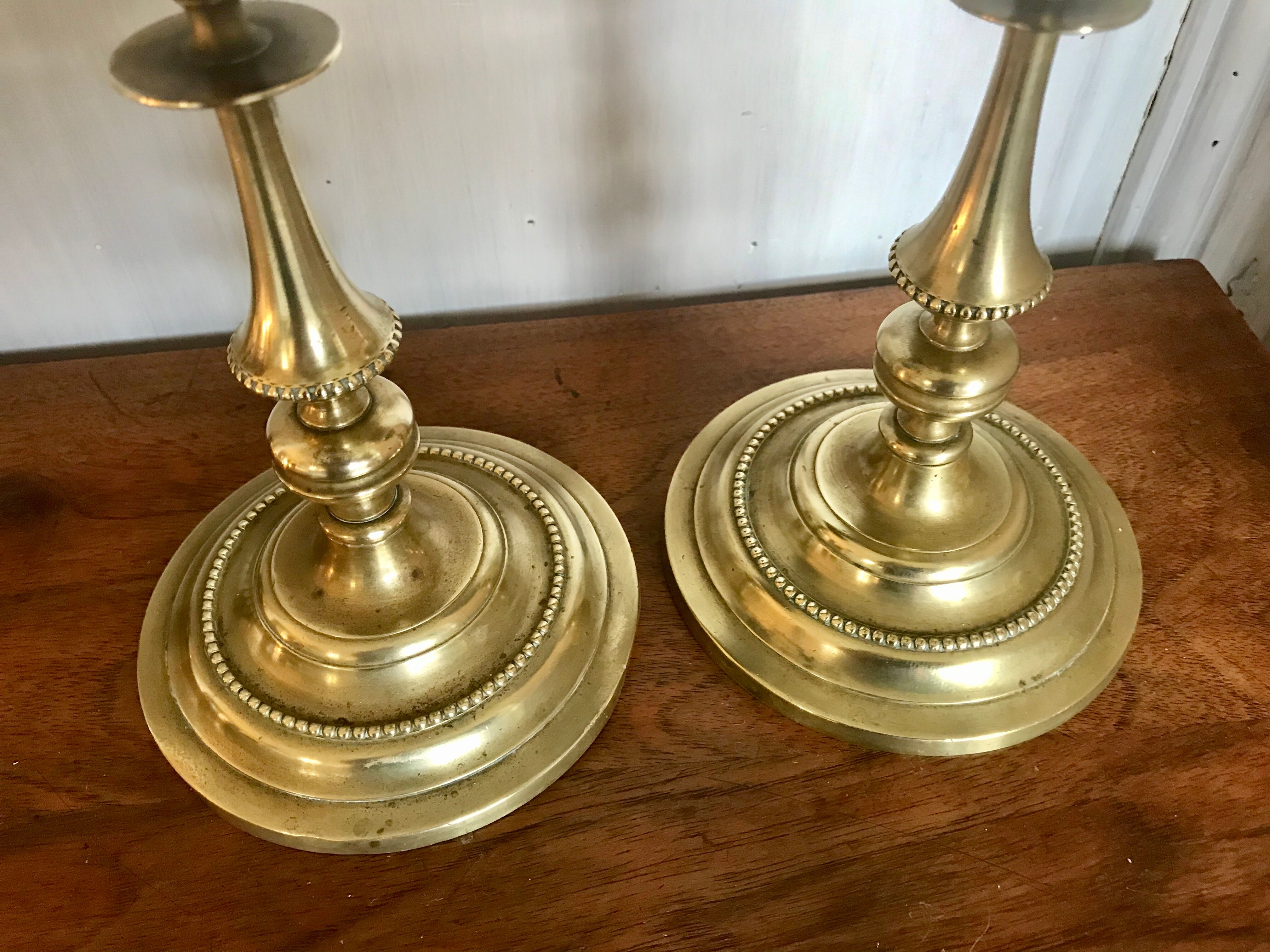 Pair of brass candlesticks