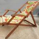Chilean duo vintage wooden deckchairs with footrest