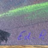 Paintings set of 4 drawings by Ed. Pannetier (1884-1965) Provence Côte d'Azur