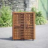 Folding wooden baby park on wheels, vintage park