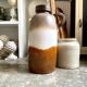 W. Germany vase in brown and beige glazed ceramic