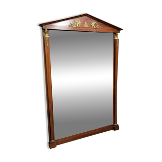 Large Empire mirror, return from Egypt, in mahogany, circa 1880 / h186cm