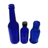 Lot of 3 blue glass pharmacy bottles