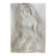 Signed watercolour monochrome painting "Hammam" of a female portrait.