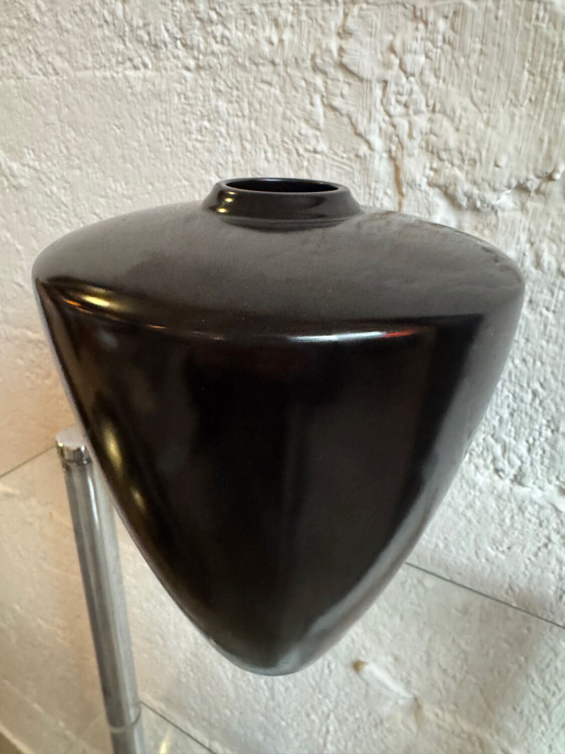 Modernist black ceramic vase from the 1950s.