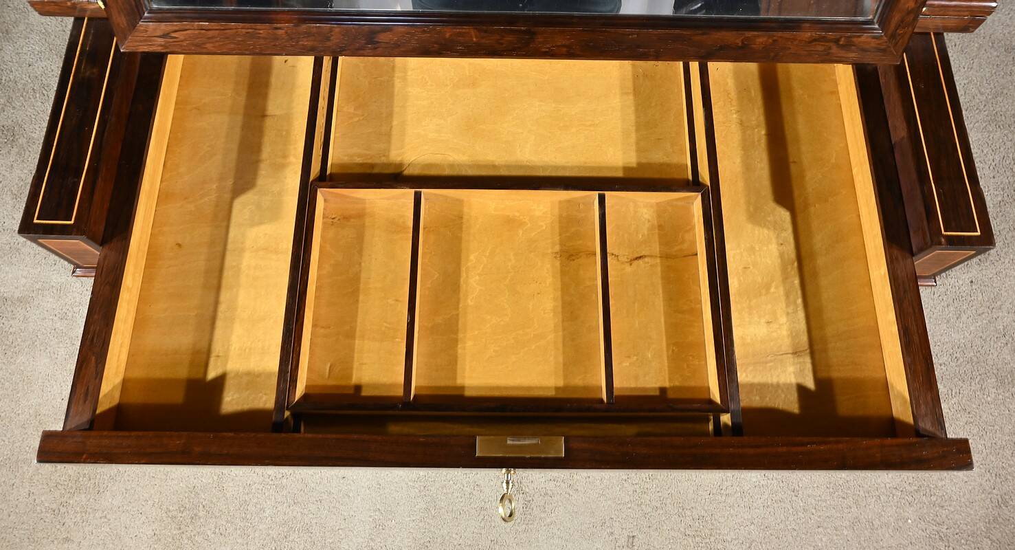 Marquetry system table, louis xvi style – 2nd half of the 19th century