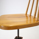 Midcentury wood revolving chair, czechoslovakia, 1970s