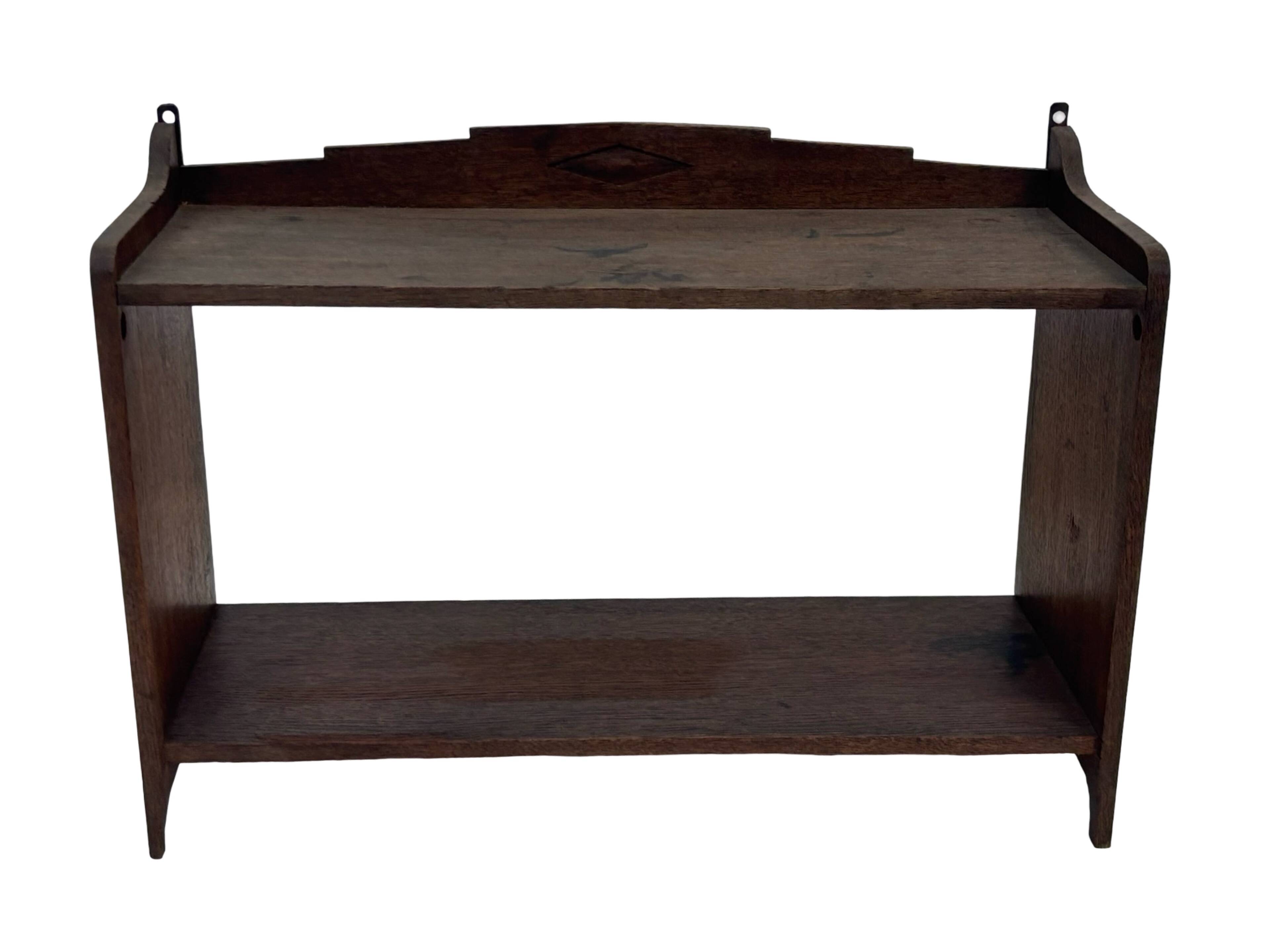 Art Deco wooden wall shelve rack bookshelf in dark wood minimalist