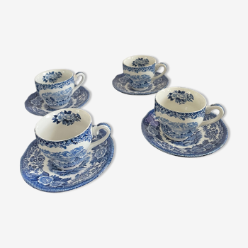 4 cups and under cups in English porcelain