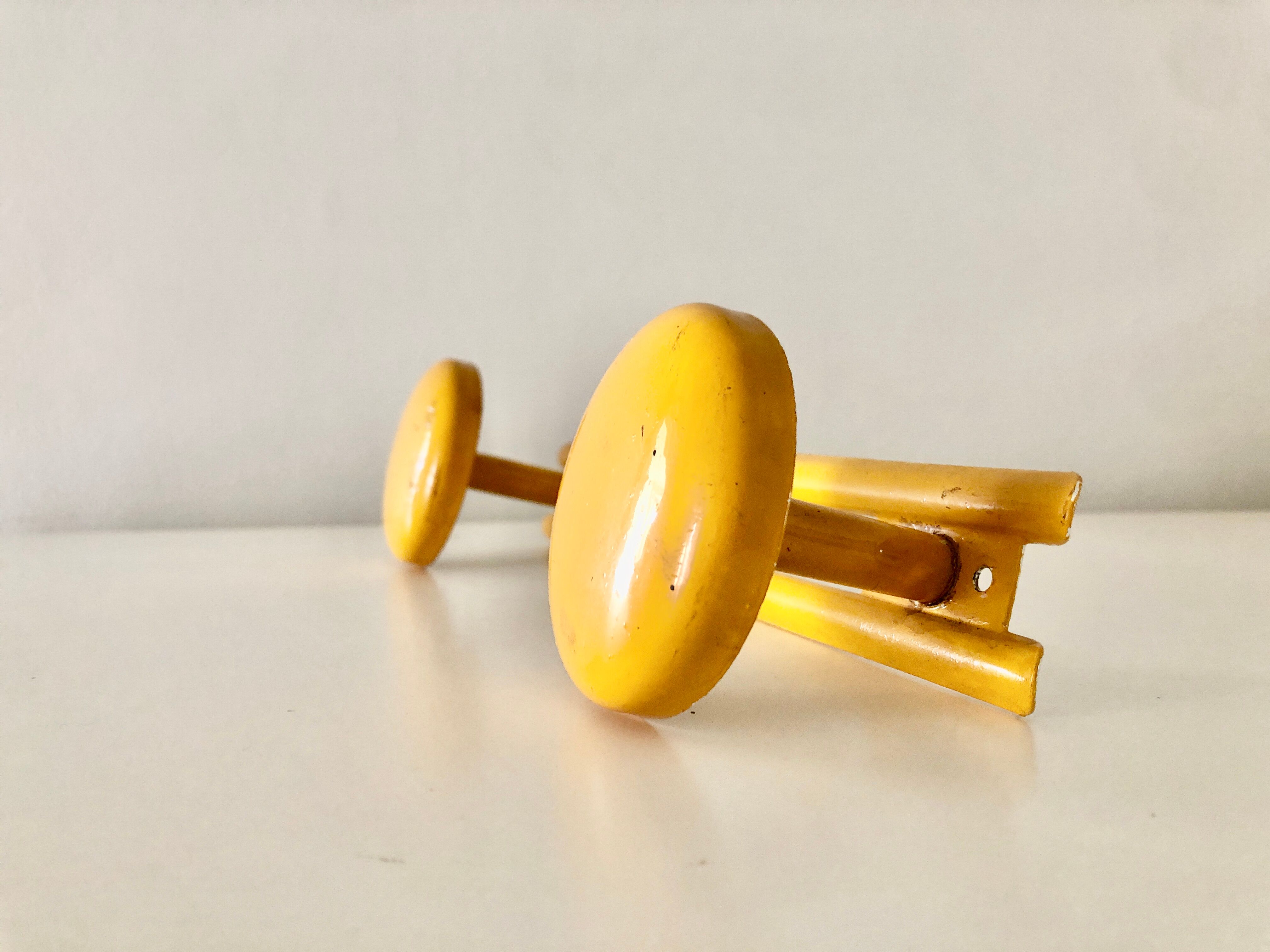 Yellow retro coat rack