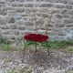 Vintage chair in gilded metal and velvet seat