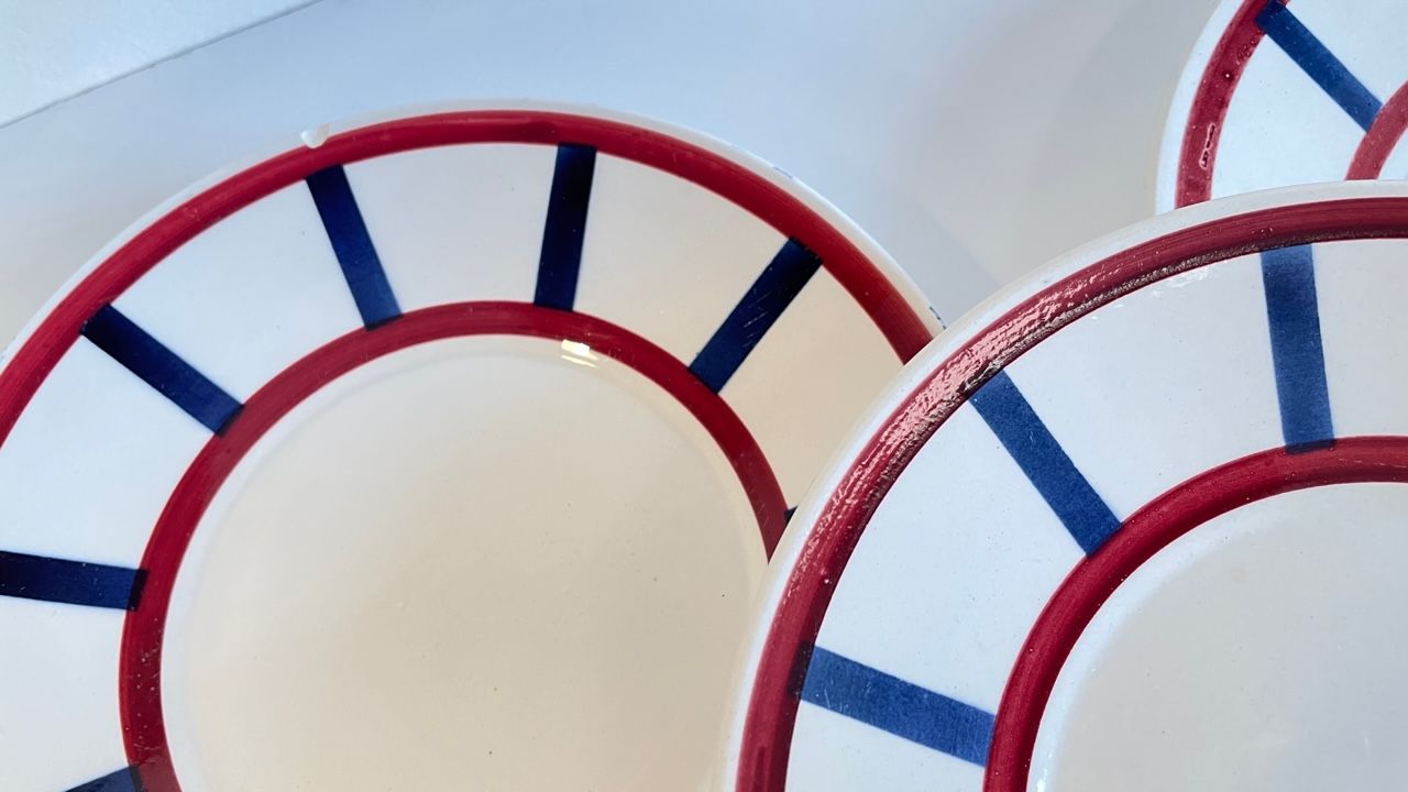 Set of 7 ceramic dishes hbcm béarn france