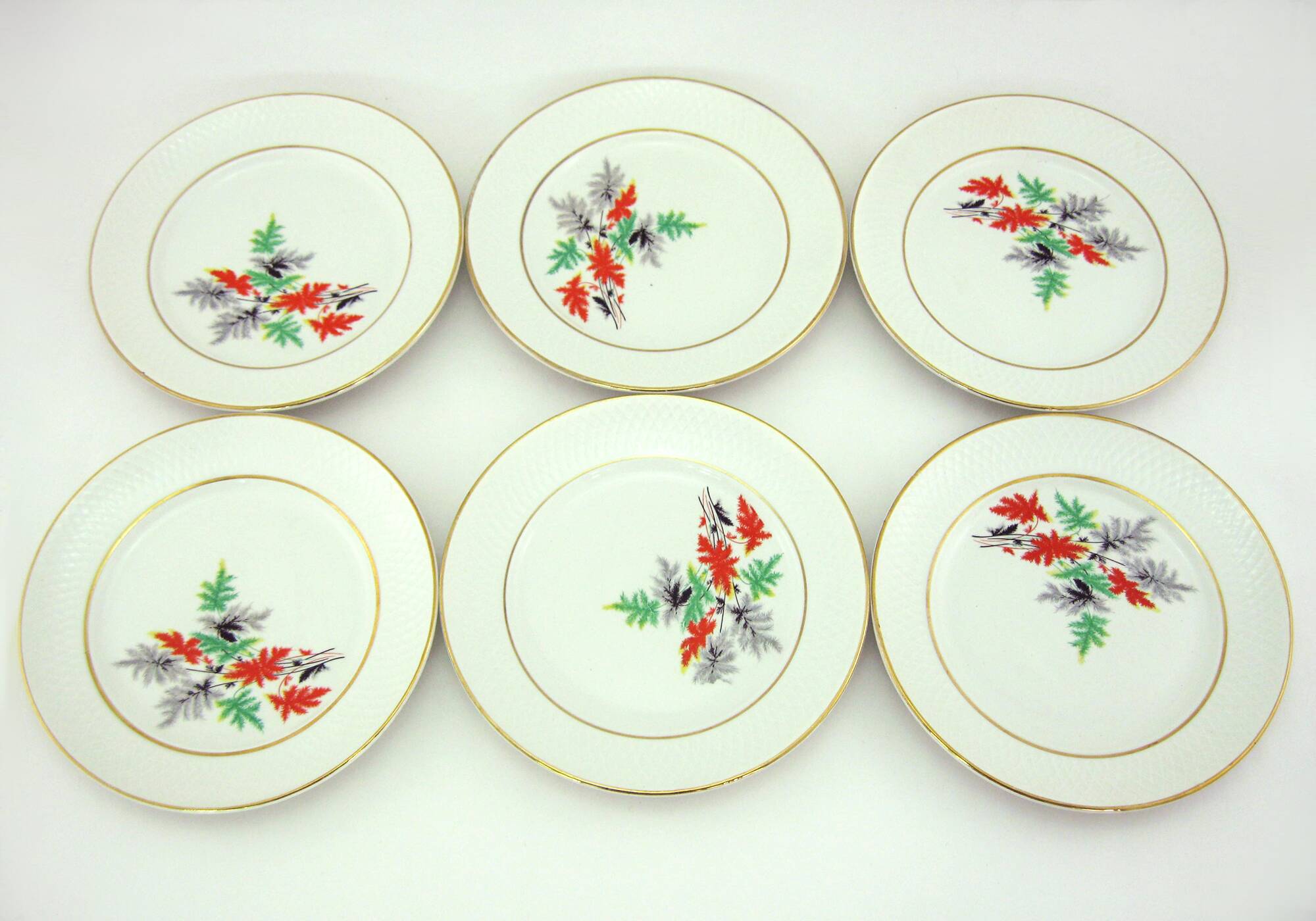 6 dinner plates - Orchies Moulin des Loups France - vintage 50s