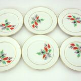 6 dinner plates - Orchies Moulin des Loups France - vintage 50s
