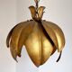 Two vintage pendant lights in gold metal