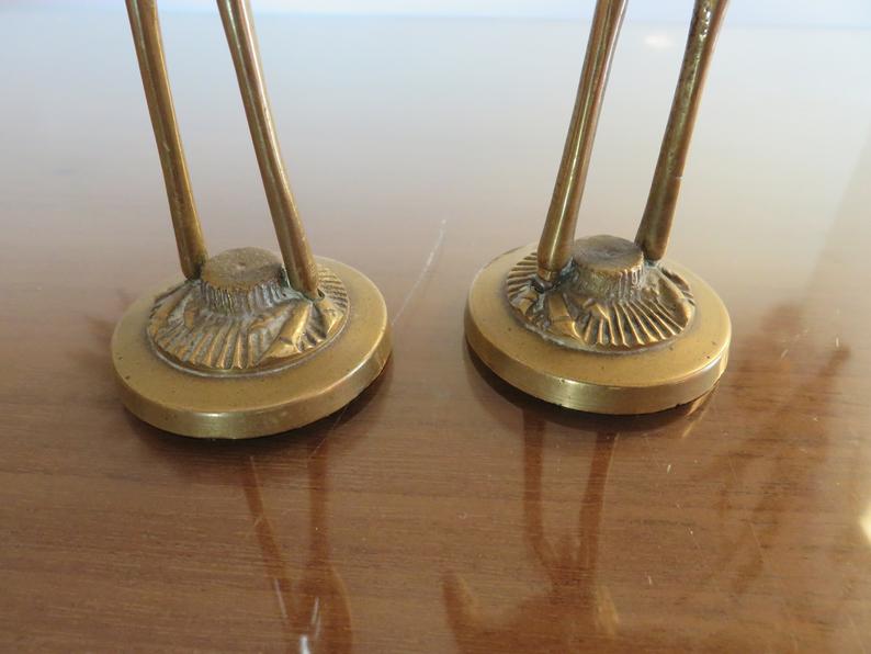 Pair of herons in brass 70s