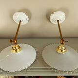 Pair of vintage opaline wall sconces
