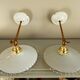 Paire d'appliques murales vintage en opaline