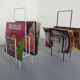 Steel magazine or record racks, 1960s, set of 2
