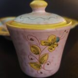 Hand decorated stoneware coffee service Sardinia Italy 20th century