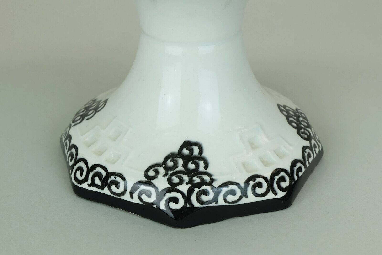 octagonal art deco BOWL footed bowl schramberg majolika 1920s hand-painted decor