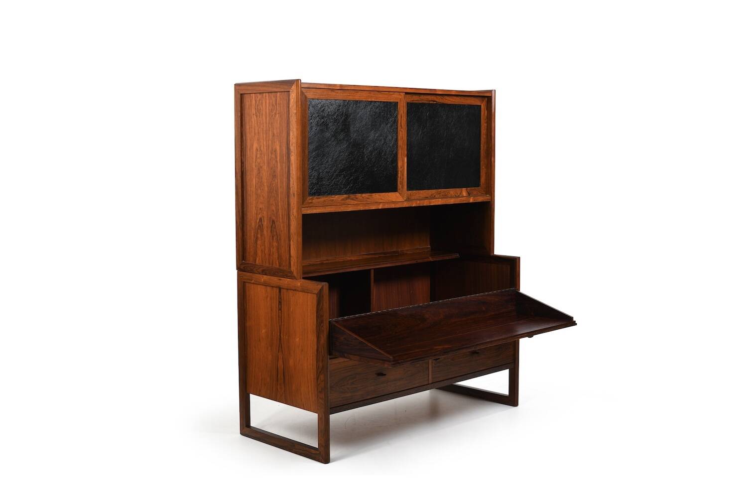 Rare Danish Bar Cabinet with Leather Parts 1960s