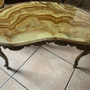 Lot 3 tables gigognes marbre et laiton