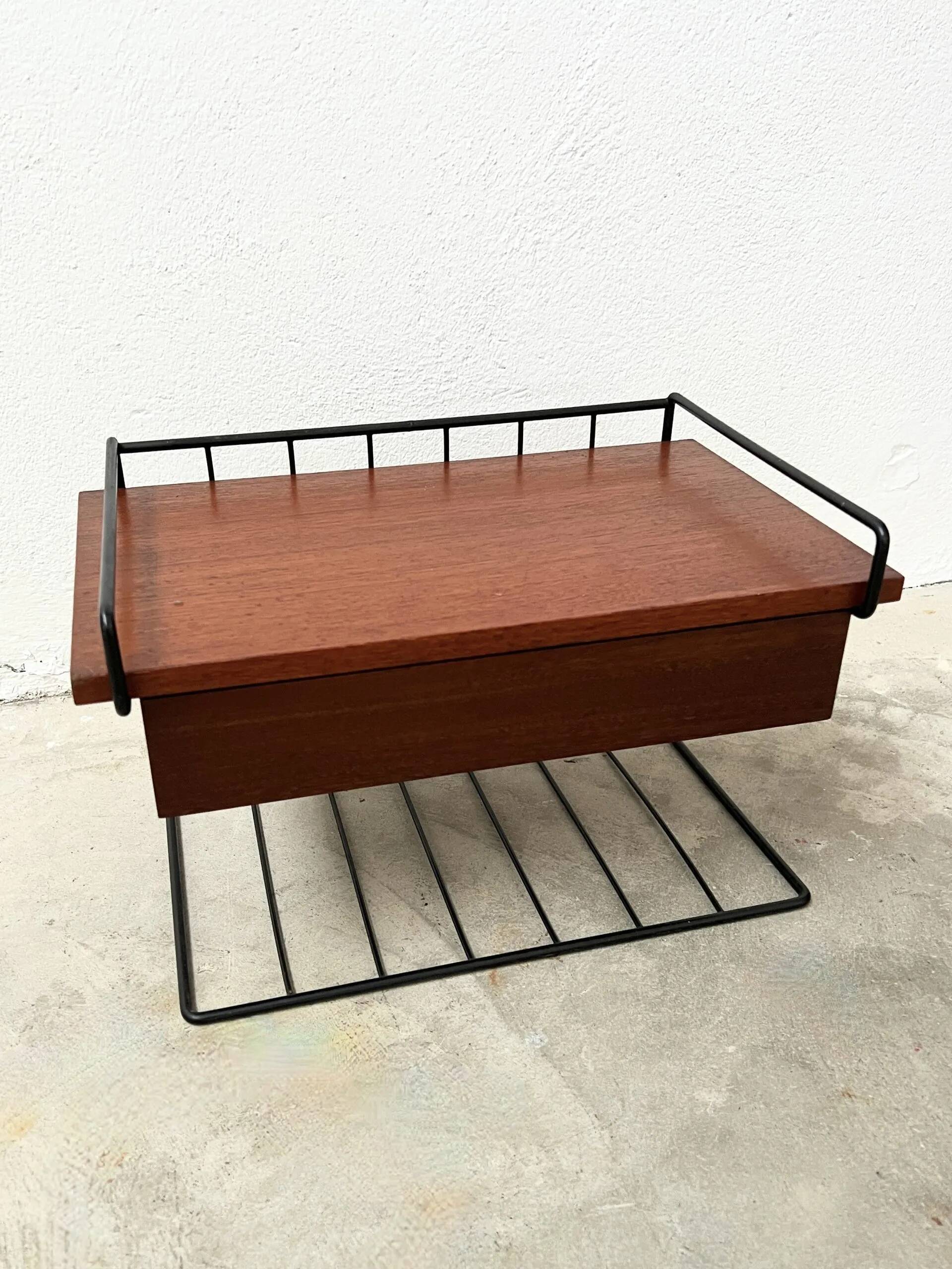 Wall-Mounted Nightstand – Mid-Century Teak