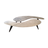 Pair of coffee tables in marble of Carrara
