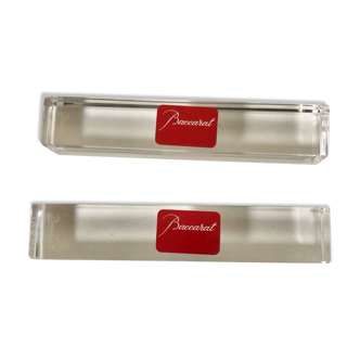 Pair of Baccarat Crystal Knife Rests – with Original Box
