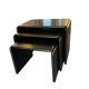 Set of 3 ebonized Italian nesting tables