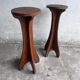 Pair of pedestal stools in wood Arts & Crafts, France, circa 1920