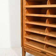 Antique Scandinavian filing cabinet, tambour archive cabinet, high-end, single, Sweden, 1960s