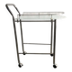 Chrome and transparent glass rolling dessert trolley, French Regency style from the 1960s.