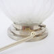 Chrome metal and Art Deco glass globe