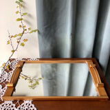 Metal, wood and mirror top