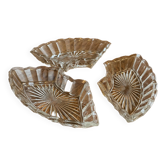 Set of 3 cut glass aperitif bowls - old, vintage
