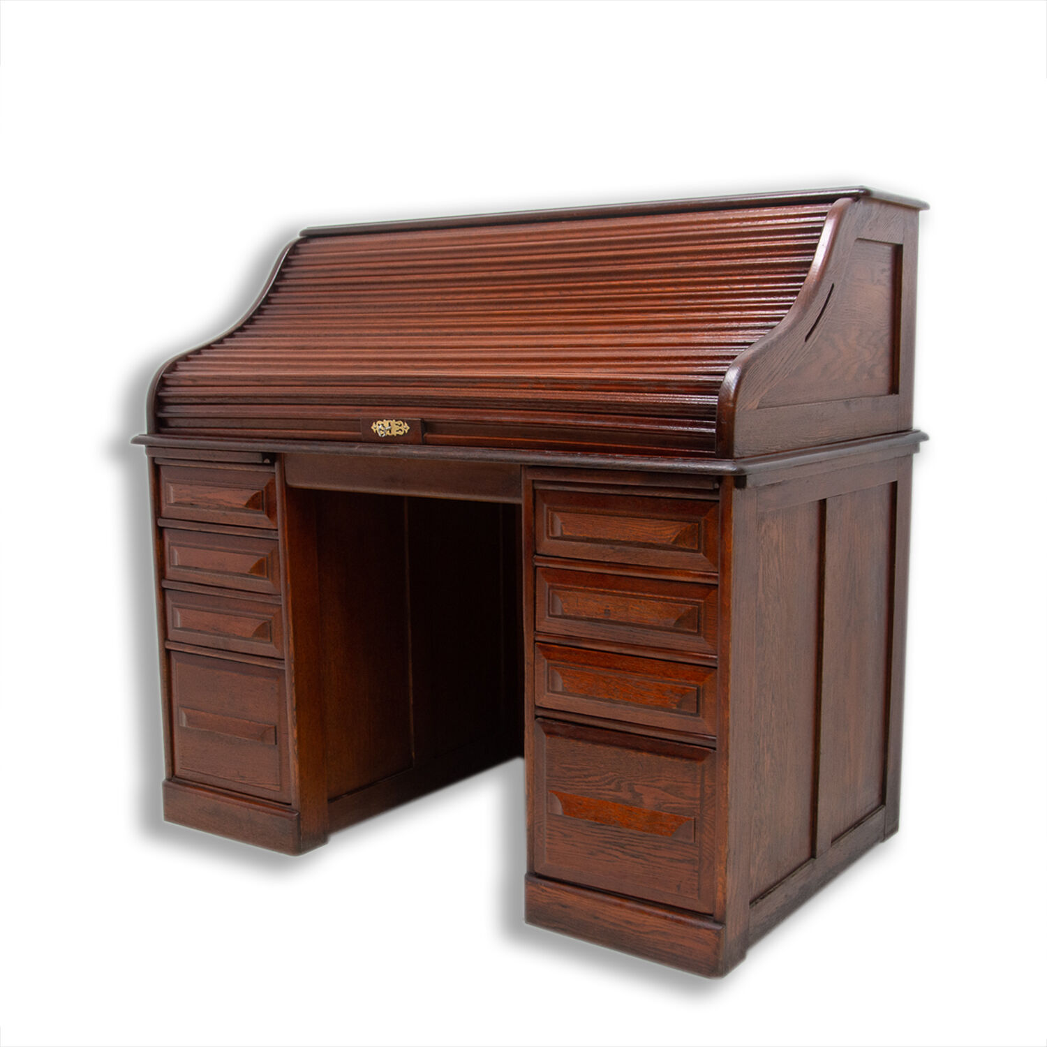 Antique roller blind writing desk 1930s, United Kingdom