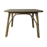 Table d'appoint bout de canapé en rotin vintage