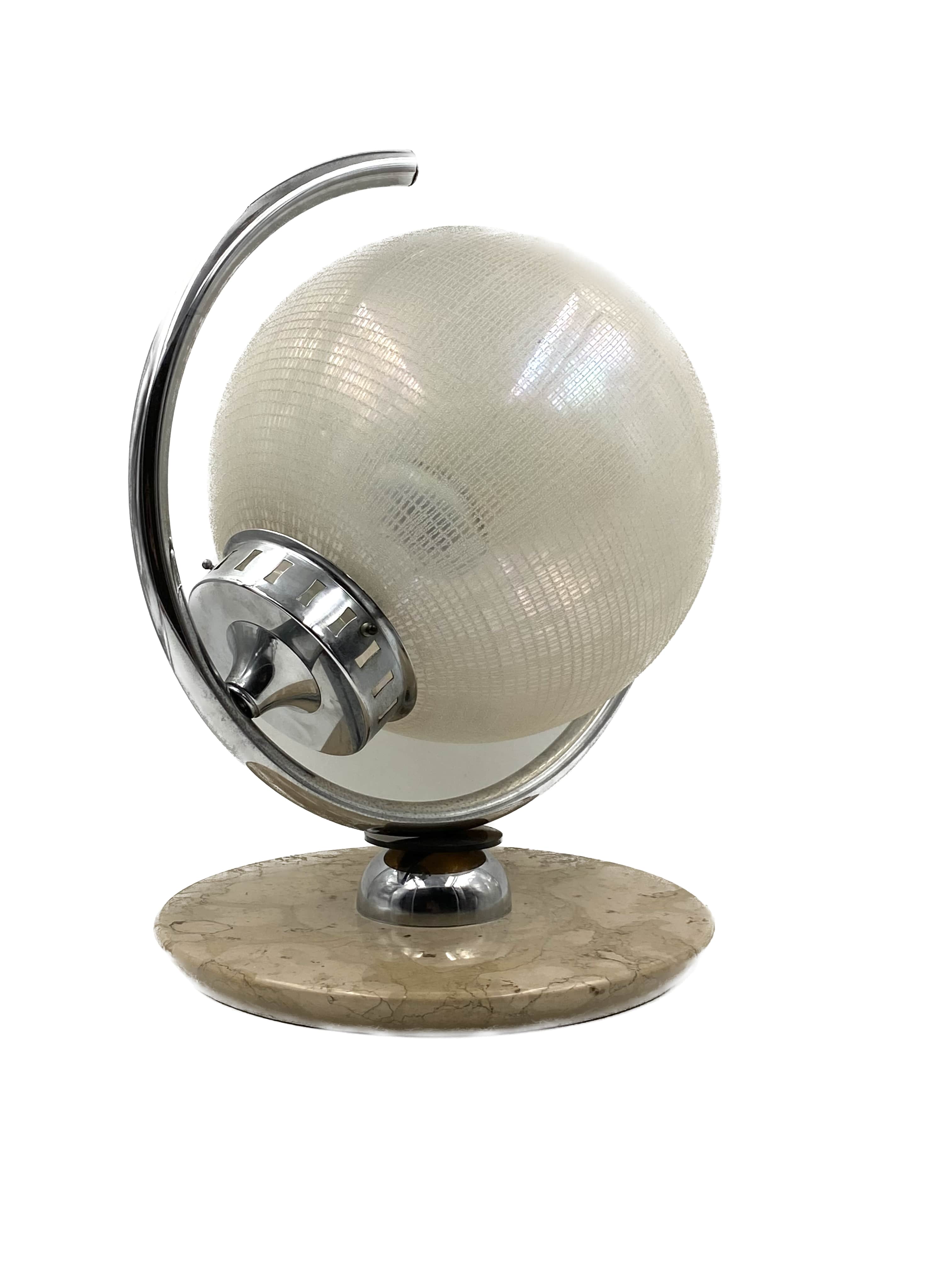 Murano glass spherical table lamp, Mazzega Italy 1970s