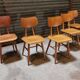 Set of 5 all-wood chairs published by Ton 1960