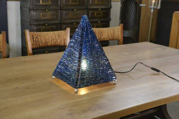 Table lamp in raw glass mosaic from the 70s