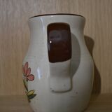 Sandstone pitcher with 3 pink flowers