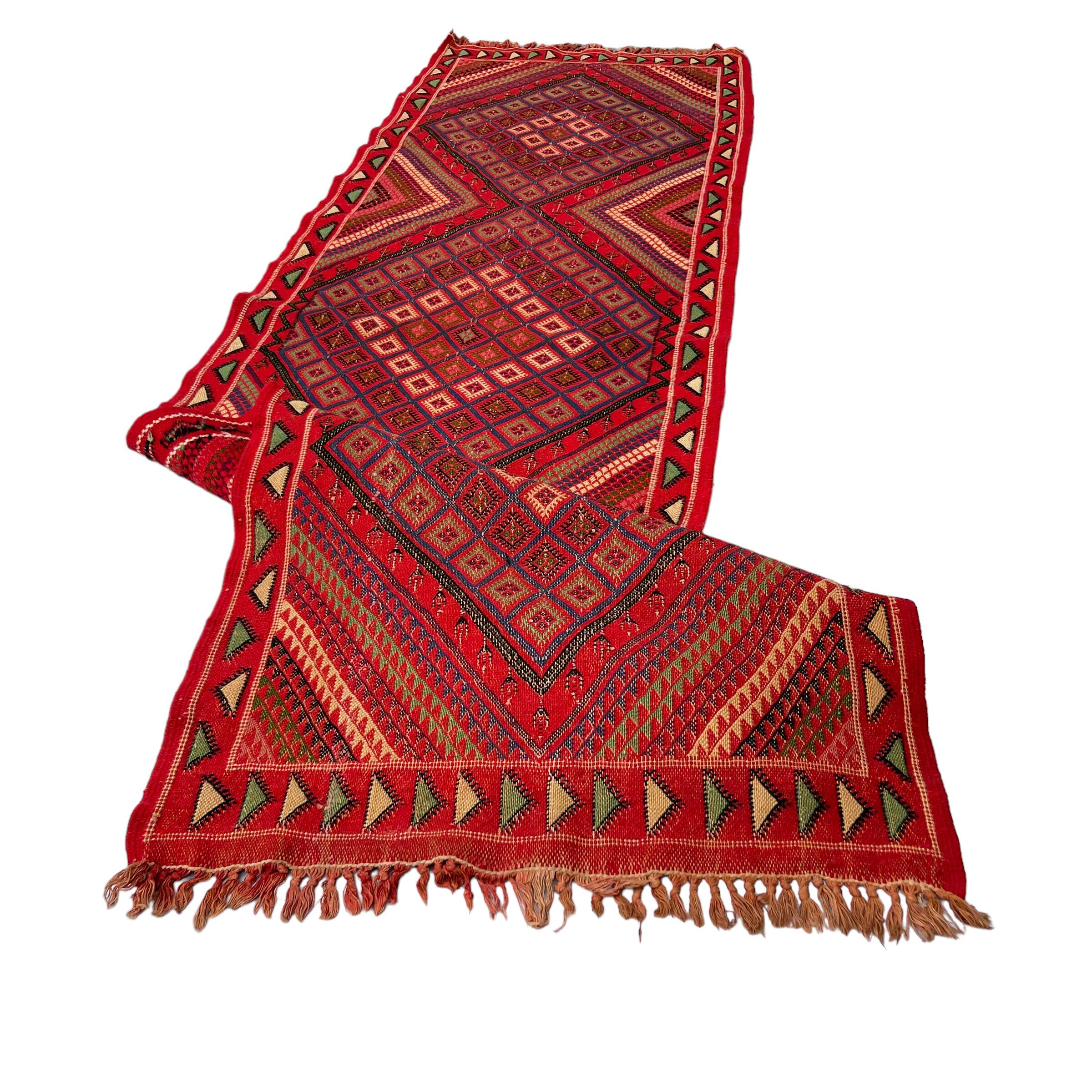 Vintage moroccan Kilim Runner , 295 x 86 cm