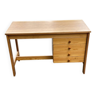 Bureau d'écolier style scandinave bois et 4 tiroirs