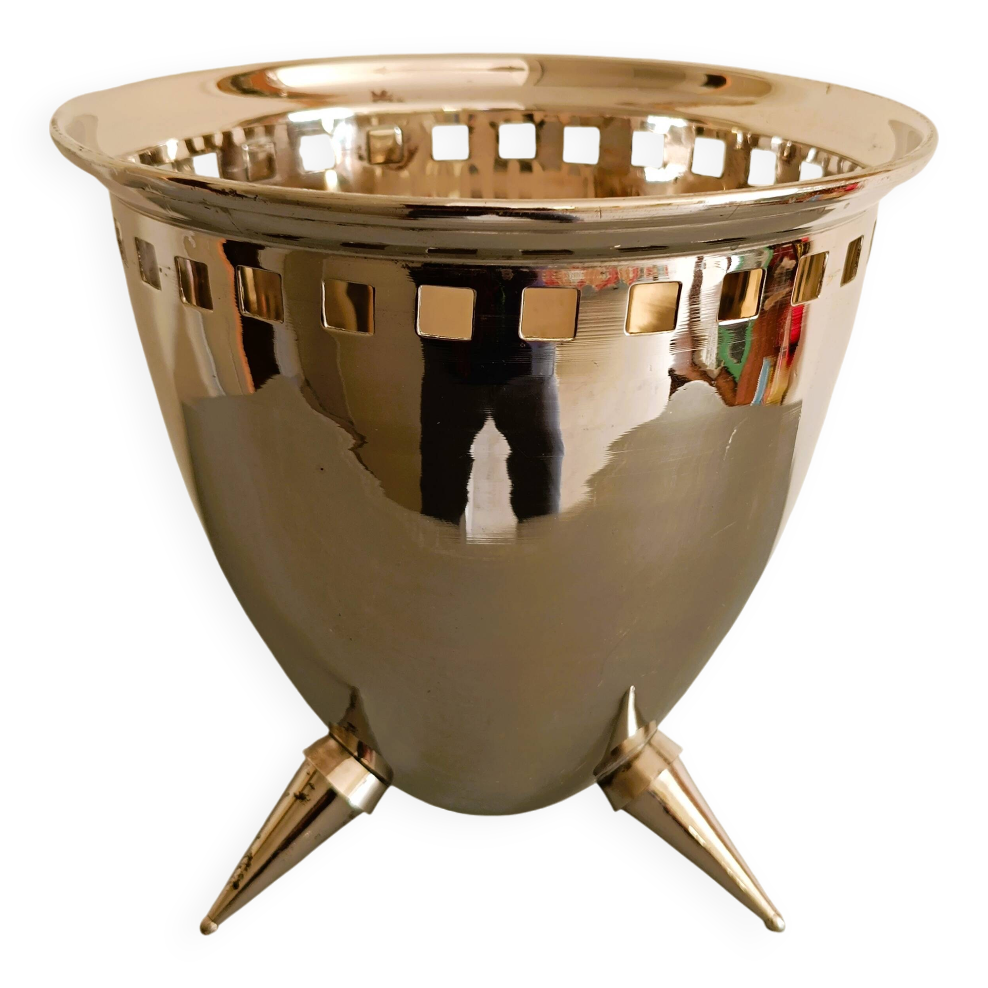 Silver metal wine cooler