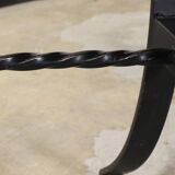 Dining table in rattan and wrought iron similar to Audoux & Minet.