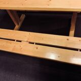Set benches and table Charlotte Perriand model "Les Arcs"