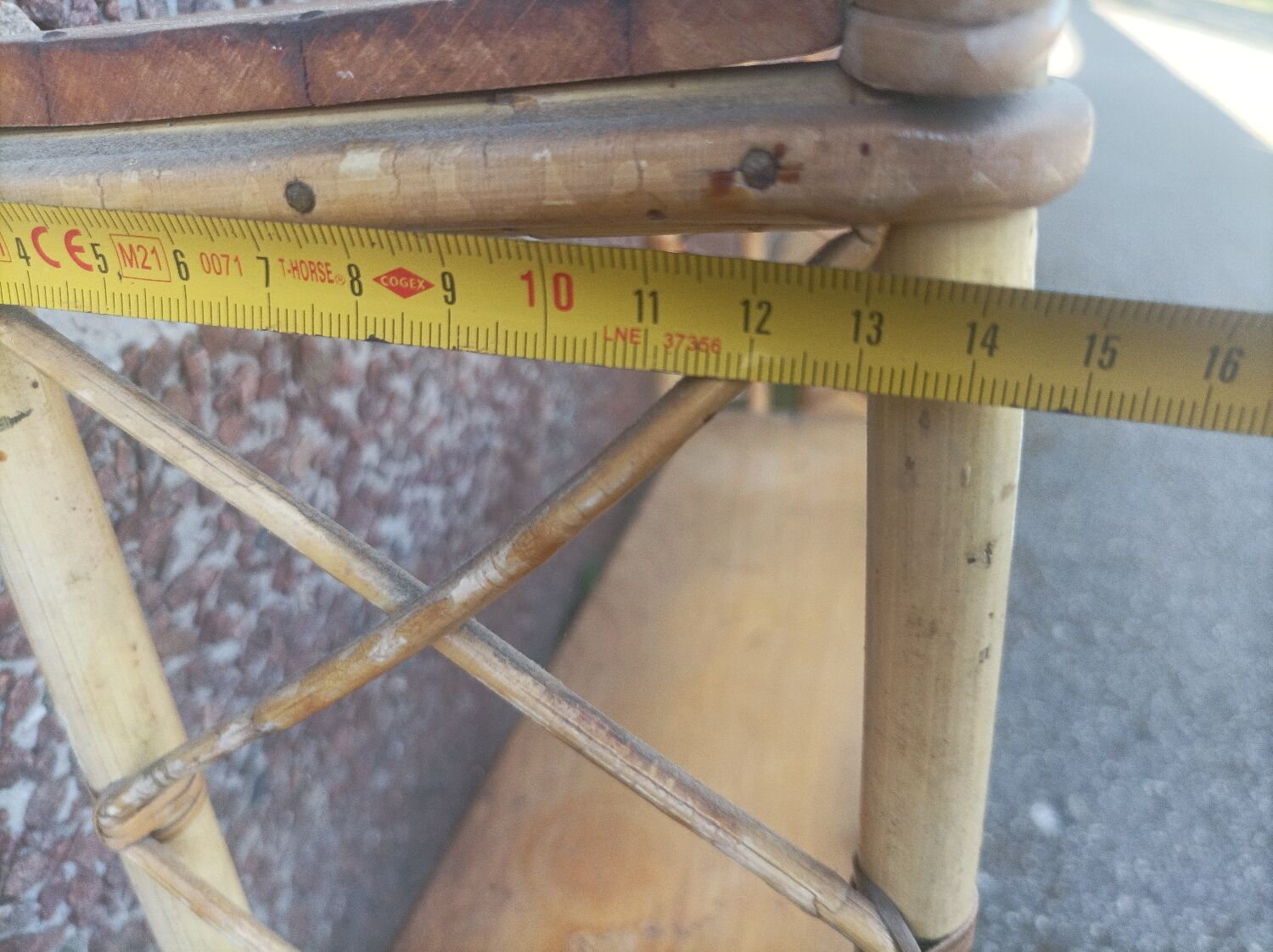 Pair of wall shelves vintage in rattan bamboo wicker