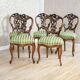 Chaises en noyer vintage vert clair, années 1890, ensemble de 5